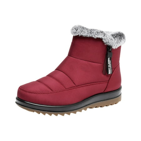

QYZEU Wedge Sandals for Women Size Not 100 Womens Snow Boots Winter Comfortable Cotton Shoes Anti Slip Boots for Women Snow Boots Waetpoof