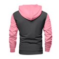 thumbnail image 4 of Men’s Pullover Hoodie Long Sleeve Drawstring Hooded Sweatshirt Kangaroo Pocket Casual Loose Fit Top Pink M, 4 of 5