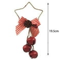 2Pcs Christmas Pine Pinecones Jingle Bell and Buffalo Check Bow Door