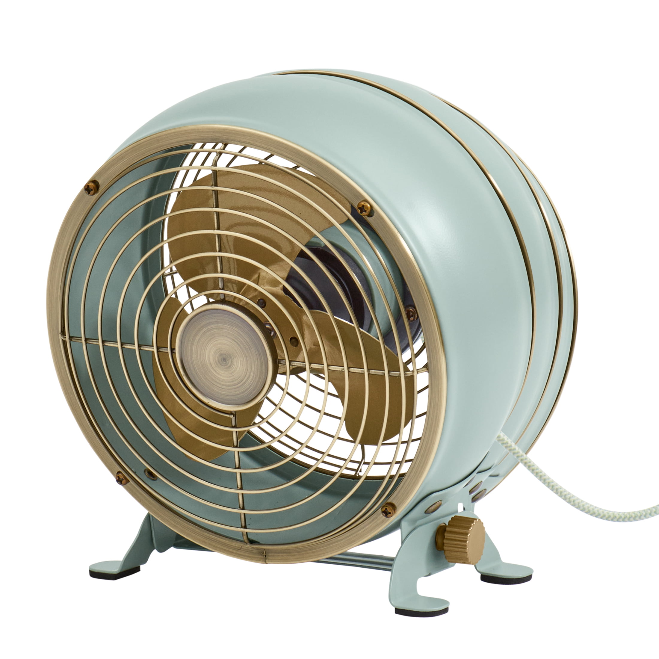 Better Homes & Gardens Retro 5" 3-Speed Metal Sage Tiltable New Drum Fan