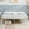 thumbnail image 1 of VECELO Full Size Bed Frame with Headboard, Metal Platform Bed Frame/Mattress Foundation, No Box Spring Needed, Easy Assembly, White, 1 of 9
