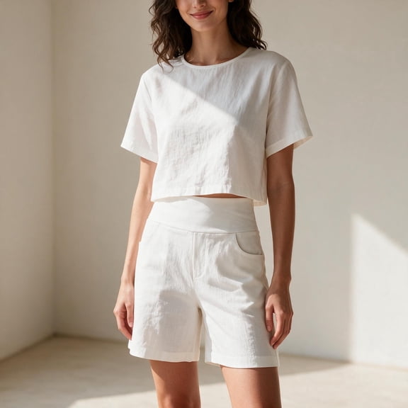 Elvqul Shorts for Women Elastic Waist Casual Dreesy Shorts Pockets Mid Rise Quick Dry Summer Pull On Loune Womens Bermuda Shorts