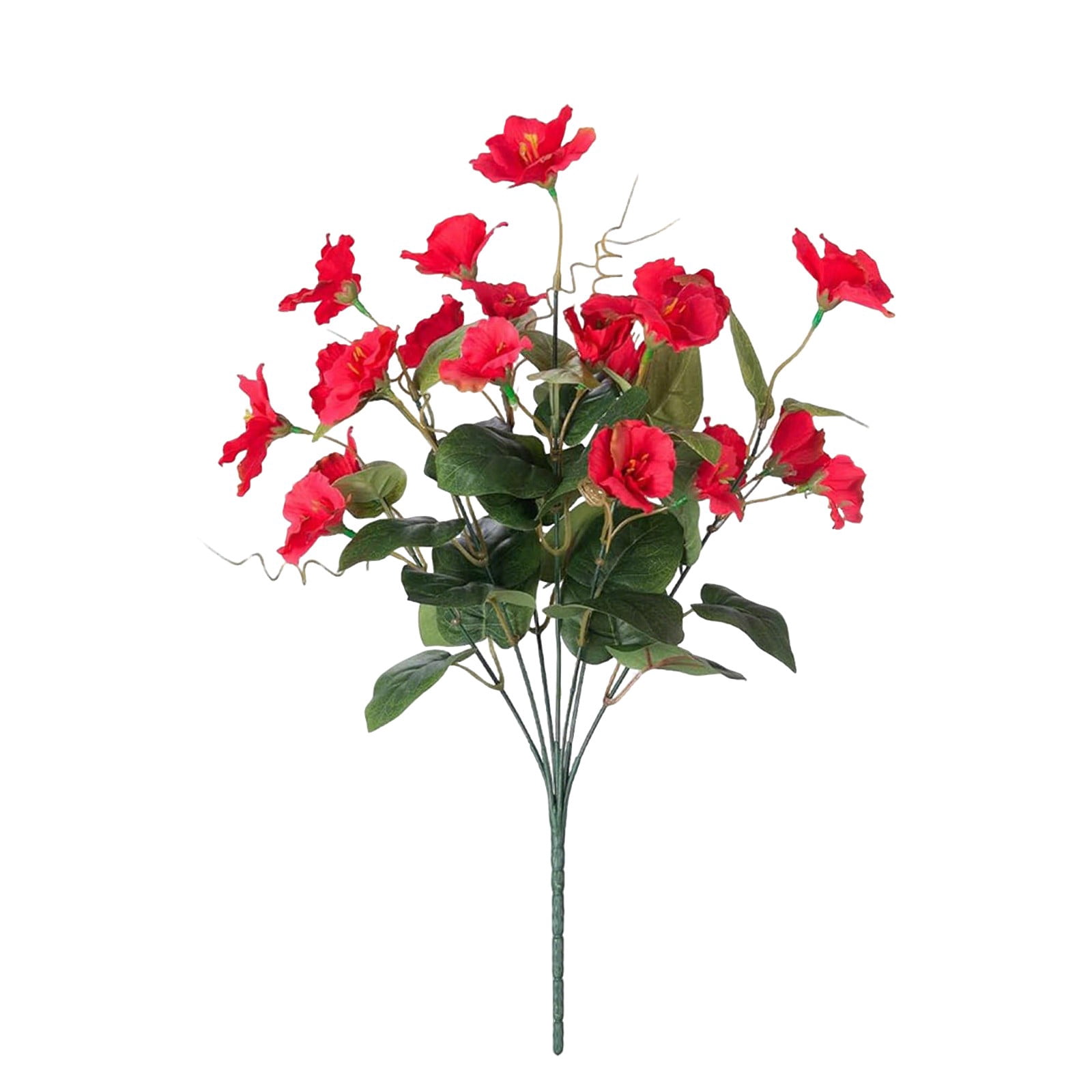 7 Bundles Artificial Flowers Outdoor Spring Summer Decoration Fake Silk Colorful Daisy Eucalyptus Realistic UV Outside Faux Plants for Garden Porch Window Box Home Decor(Red)
