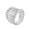 Silver, variant on Women Stainless Steel Simple Creative Hip Hop 19mm Cut Out Piano Keys Musical Ring European and American Style Gold Size 9