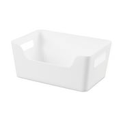 (5 pack) Mainstays Easy Access Bins Plastic Storage Bins, Small, White, 2-Pack, 9.5 in x 6.5 in x 4 in