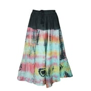 <mark>Mogul</mark> Womens Fashionable Skirt Tie Dye Rayon Long Retro Skirt