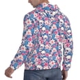 thumbnail image 3 of KLL white flower Skull blue Print Mens Hoodie Long Sleeve Casual Pullover Hooded Sweatshirt Fashion Drawstring Hoodies with Pocket-Small, 3 of 6