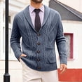thumbnail image 4 of qelini Mens Sweaters Cardigans V Neck Knitted Sweaters Solid Button down Long Sleeve Tops Thermal Warm Blouses, 4 of 6