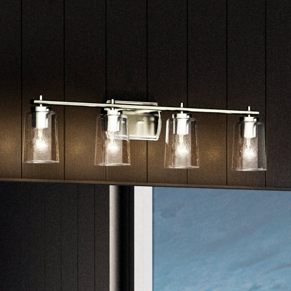 Luxury Traditional Bath Light, 7.625H x 32W, with Transitional Style, Polished Nickel, UHP4153 by Urban Ambiance
