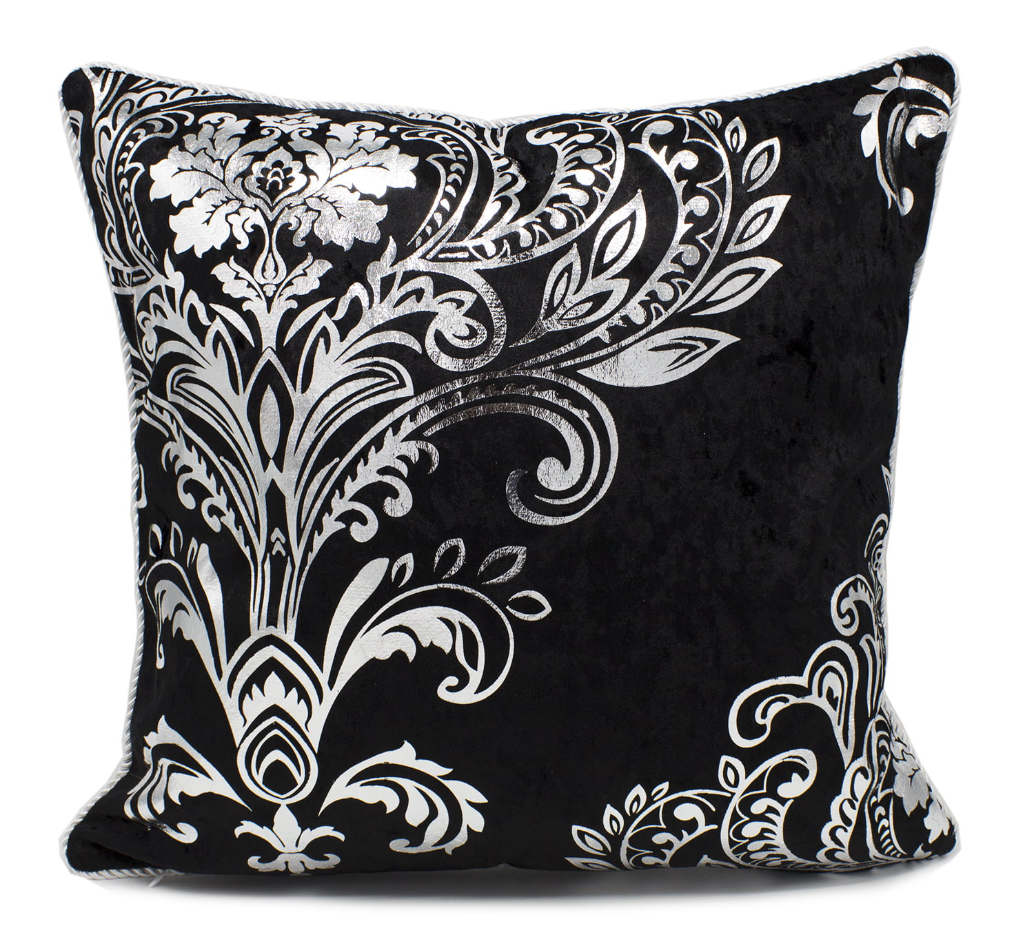 Stunning Silk Velvet  Foil Floral Decorative Throw  Pillow  