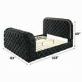 thumbnail image 5 of Kerie King Size Bed with LED Fireplace- TV Lift Stand- Black Velvet, 5 of 6