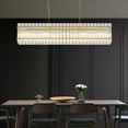 thumbnail image 2 of Newest 54” Modern 10-Light Rectangular Water Ripple Crystal Chandelier, Gold Finish for Dining Room & Kitchen Island, 2 of 9