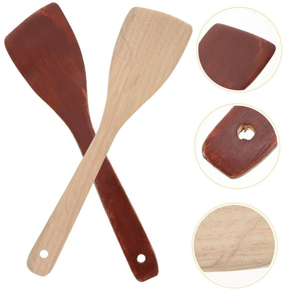 WRISTBIQUE Wooden Spatula Set for Everyday Use 2Pcs