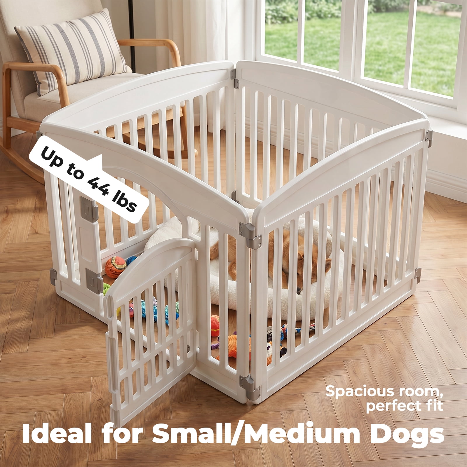 Alvantor Portable Dog Playpen - Foldable Pet Fence for Indoor and Outdoor Use, Easy to Clean