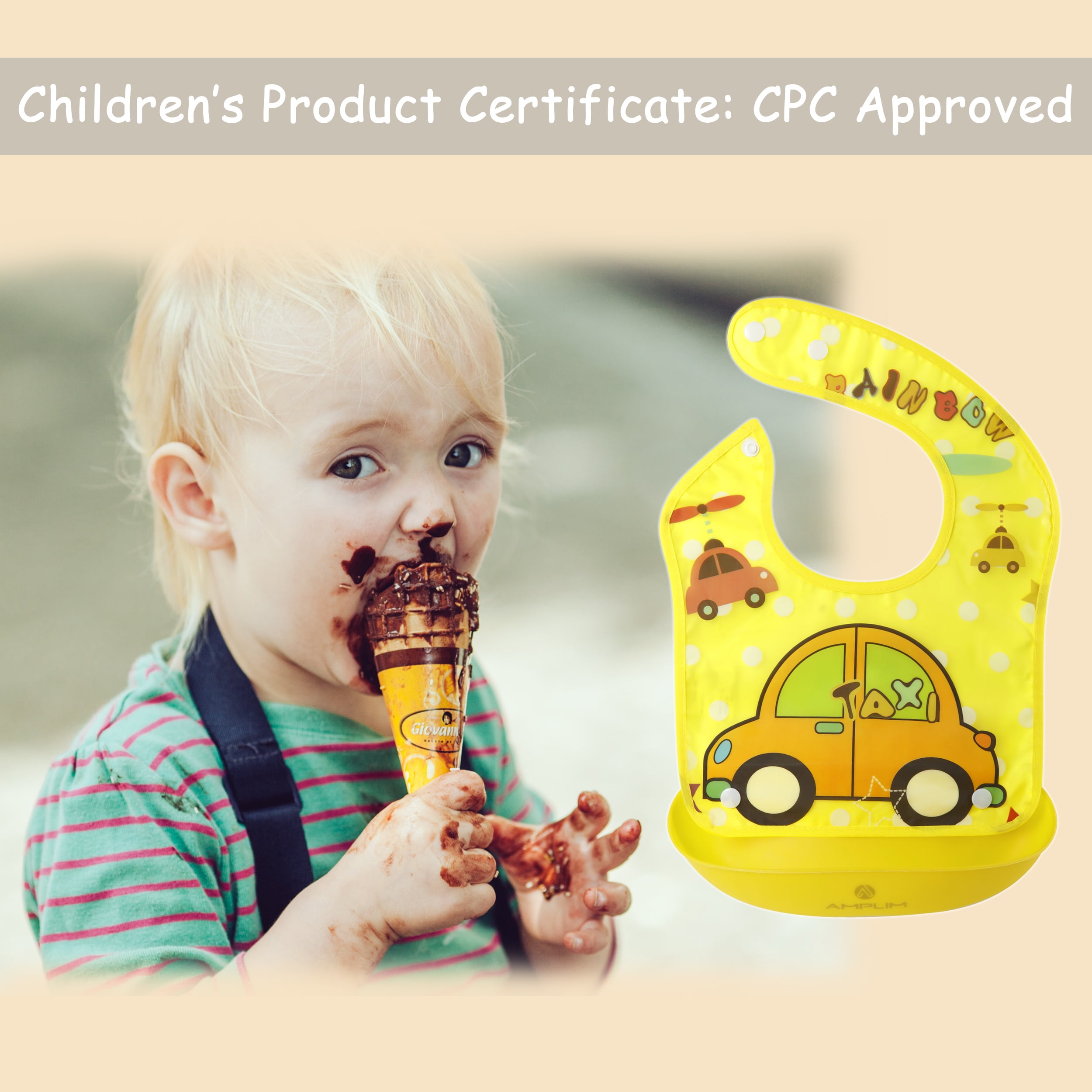 Buy Amplim Convertible Baby Bibs Toddler Bibs for Drooling, Feeding