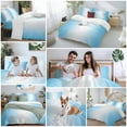 thumbnail image 5 of Light Blue Duvet Cover Set King Size, and White Gradient 4 Piece Soft Microfiber Bedding Set with 1 Duvet Cover, 1 Flat Sheet, 2 Pillowcases, 5 of 9