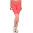 thumbnail image 2 of Women's Active Dip Dye Ombre Athletic Capri Leggings w/High Waist Band - CORAL, S, 2 of 3