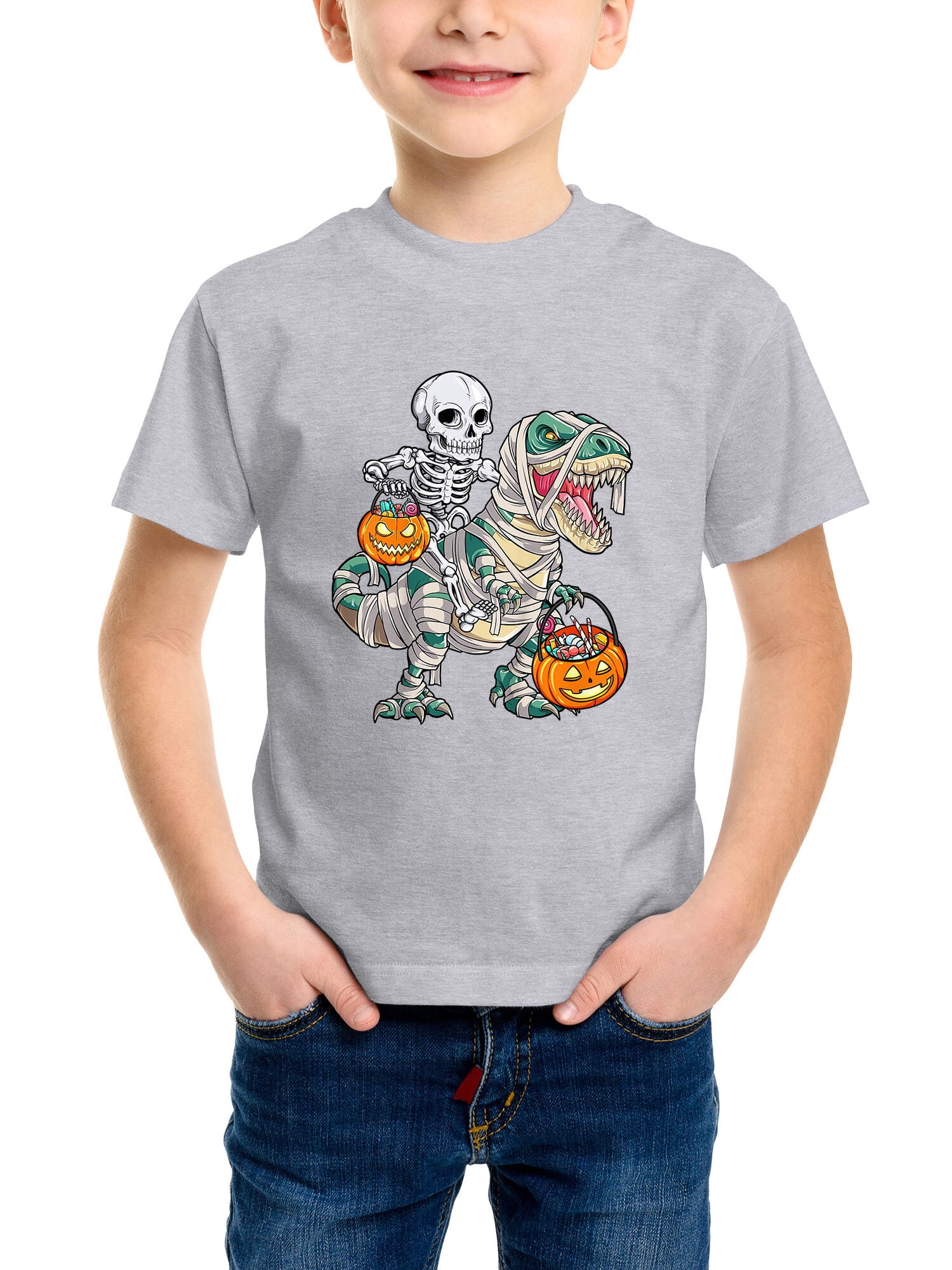Halloween Shirt Boys Kids Halloween Shirt Personalized T Rex Skeleton Pumpkin Shirt For Boys Dinosaur Shirt Personalized