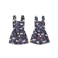 thumbnail image 2 of ESASSALY Kids Girls Overalls Farm Cow/Chicken Print Sleeveless Straps Shortall, 2 of 9
