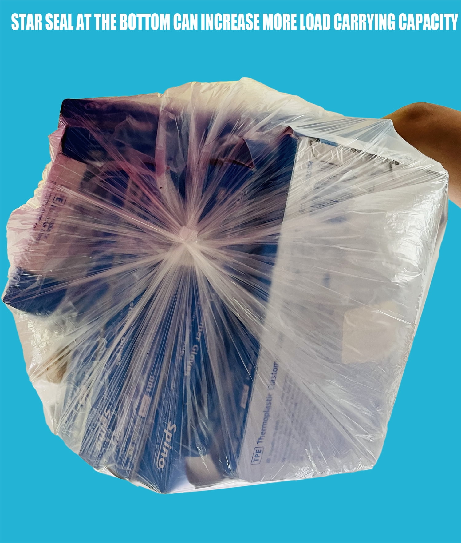 BEIDOU-PAC Tall Kitchen Trash Bags 13 Gallon, 250 Count, Unscented Clear Plastic Recycling Bags