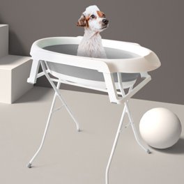 YOXIER 2-in-1 Foldable Dog Bathtub – Elevated Pet Washing Station With Storage, Indoor/Outdoor Use