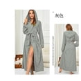 thumbnail image 1 of Mialoley Couple Matching Kimono Bathrobe Solid Color Long Sleeve Spa Night Hooded Robe for Soft Pajama Outfit, 1 of 2