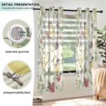 thumbnail image 3 of Yayeee Window Curtains Light Filtering 63"x42" Grommet Panel Pair Home Living Room Decor, Purple Birds Teapots, 3 of 7