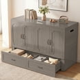 thumbnail image 3 of Mjkone Murphy Bed Queen Size, Cabinet Bed with Storage Drawers and USB Charging Station,Murphy Chest Bed for Small Space,Gray(No Mattress), 3 of 10