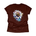 thumbnail image 2 of NAMTYQX Casual Tops for Women Short Sleeve Stylish Print Loose Plus Size Cool Bedrucken Round Neck Light Shirts for Teens Girls Deep Red Size 2XL, 2 of 4