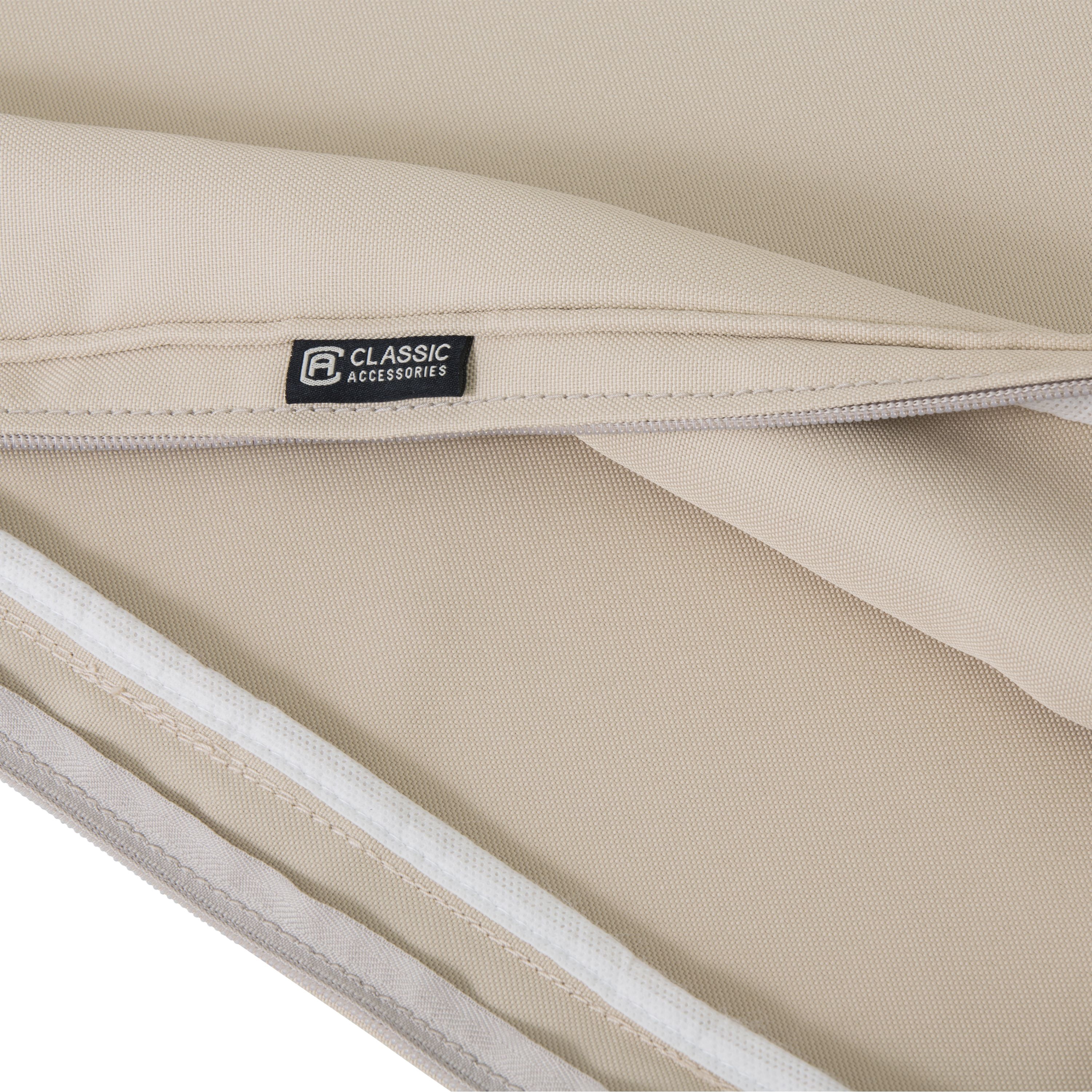 Classic Accessories Montlake FadeSafe Water-Resistant Patio Chair Seat Cushion, 21 x 21 x 3 inch, Antique Beige