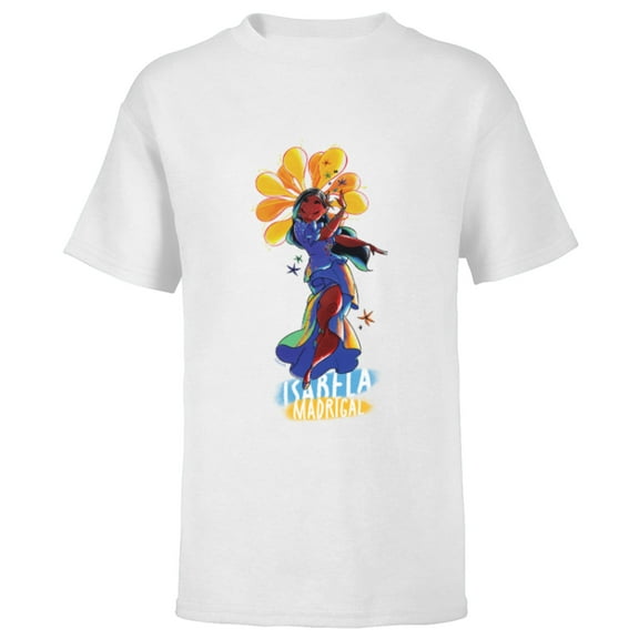 Disney Encanto Isabela Madrigal Colorful Vibes Flower Dance - Short Sleeve T-Shirt for Kids - Customized-White