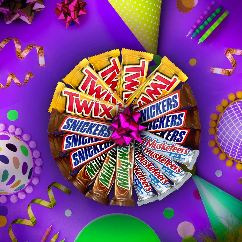 Snickers, Twix, Milky Way, & 3 Musketeers &nbsp;Assorted Full Size Chocolate Candy Bars - Variety Pack -
