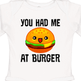 thumbnail image 4 of Inktastic You Had Me at Burger Boys or Girls Long Sleeve Baby Bodysuit, 4 of 5