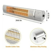 1500-Watt Metallics 3 Elements Electric Other Wall Mounted Quartz Outdoor Infrared Space Heater with Remote Control, Silver