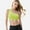 Yellow, variant on Active Women's One Shoulder Cut-Out Sports Bra with Asymmetrical Design - Small, Beige