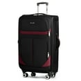 thumbnail image 3 of New York Xpress 32" Softside Large Checked Luggage Lightweight Expandable Suitcase with Spinner Wheels, Black/Burgundy, WD8815, 3 of 13