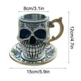 thumbnail image 2 of Skull Head Ceramic Shaped Tea Coffee Mug With Saucer Set Gothic Tea Cup - Funny Home Accessories for Hot Drinks - Cute Cups Presents - Cup Set, 2 of 5