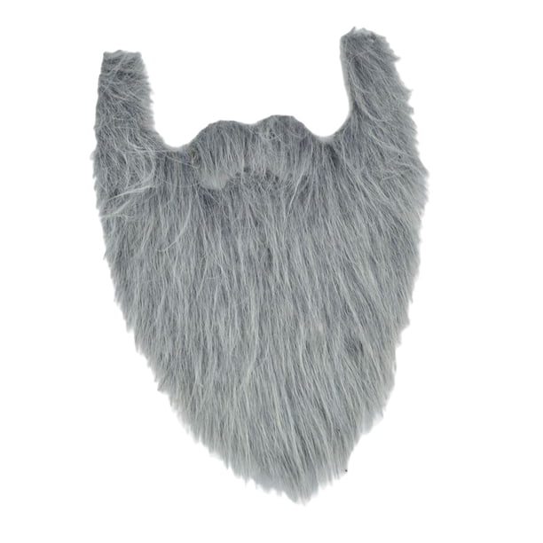 Suministros para fiestas de disfraces con bigotes divertidos, barba postiza larga y vello facial para Gris