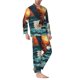 thumbnail image 2 of Fotbe Textured Bald Eagle Pijama de Hombre con Estampado de Manga Larga, Conjunto de 2 Piezas, Ropa de Dormir Suave y Cómoda con Bolsillos-Medium, 2 of 7