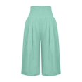 thumbnail image 3 of Women'S Cotton And Linen Solid Elastic Waist Cropped High Waist Casual Pants Sweatpants, 3 of 4