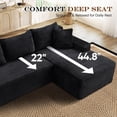 thumbnail image 6 of Lunale Small Modular Sectional Sofa with Movable Chaise, L-Shaped Boneless Cloud Couch for Living Room, Black (Right Facing Chaise), 6 of 9