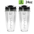 thumbnail image 1 of Paquete de 2 vasos de repuesto de 24 oz con tapa de pico para licuadoras Nutri Ninja Auto IQ Series con BL450/BL454/BL456/BL480/BL481, 1 of 6