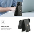 thumbnail image 5 of Allytechgroup 2 In 1 Detachable Wallet Case for Apple iPhone 14, Magnetic Back Cover Compatible with Magsafe & Car Mount Stand Protective Slim Fit for Women Men, Black, 5 of 10