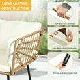 thumbnail image 5 of DWVO Patio Wicker Sofa set, Outdoor Boho Sectional Furniture L-Shaped Sofa with Beige Cushions and 2-tier PE Rattan Side Coffee Table - Beige, 5 of 6
