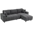 thumbnail image 1 of HOMCOM Sectional Sofa, 3 Seater L-Shaped Couch with Integrated Seat, Grey, 1 of 10