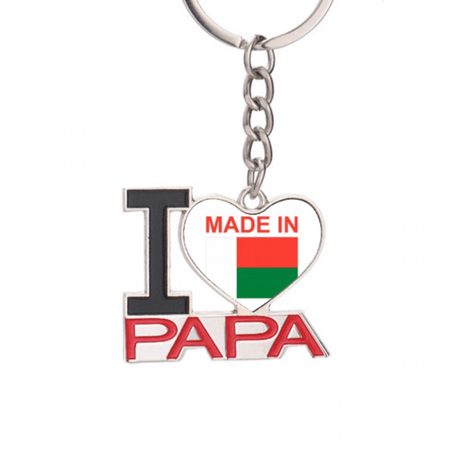en madagascar, país de amor El soporte del llavero de metal del llavero ama a papá