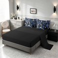thumbnail image 4 of Manfei Contemporary Abstract King Bedding, Geometric Circle Rectangle King Bed in a Bag, Blue and Black, Black Reversible 7-Piece, 4 of 6