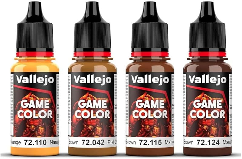 Vallejo Game Color Leather Color Set,Professional Miniature Painting Set ,4×18ml
