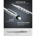 thumbnail image 3 of Nicpro 2 Pack Mechanical Pencils 0.5 & 0.7 mm, Metal Blocky Gear Design with Case, Lead Refills & Erasers for Sketching Drawing, 3 of 5