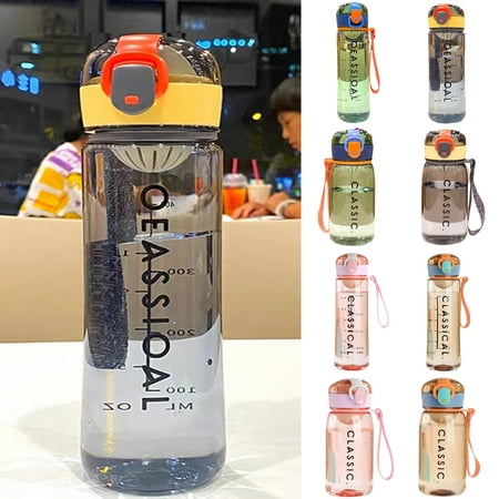 

Hesroicy Large Capacity Water Bottle - 400ml/500ml Food Grade BPA-free Leak-proof with Bounce Cover and Simple Tea Infuser - Perfect for Daily Use and Summer Activities